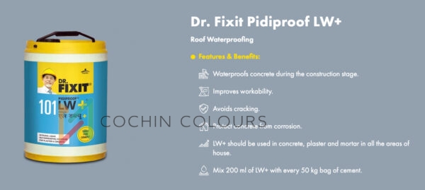 Dr. Fixit Pidiproof LW+ - Roof Waterproofing by Cochin Colours