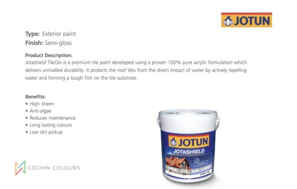 Jotashield Tile Glo by Jotun - Available at Cochin Colours