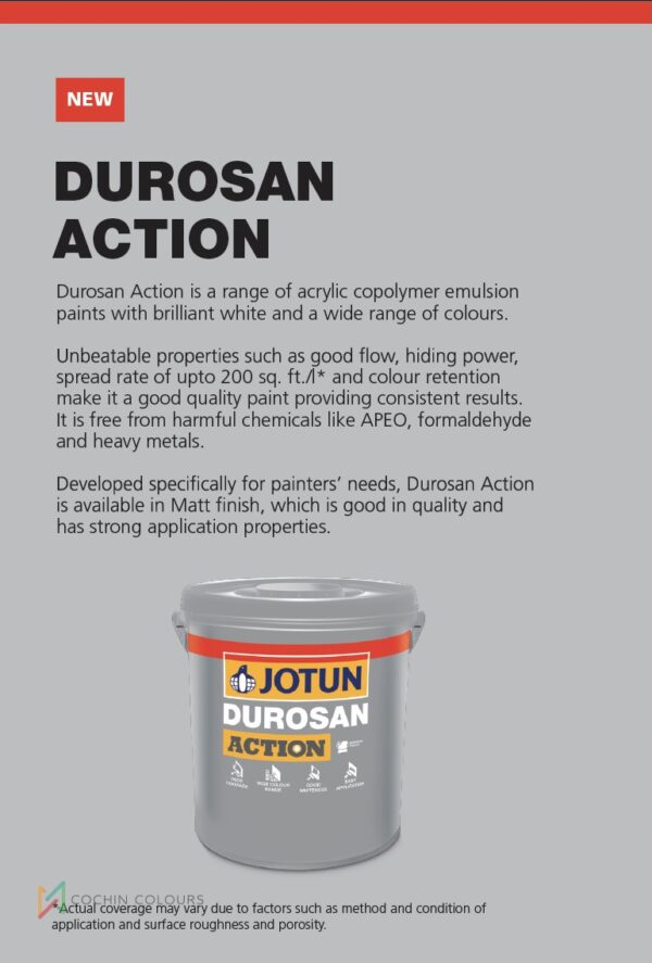 Jotun Durosan Action Acrylic Emulsion Paints - Brilliant White & Vibrant Colors